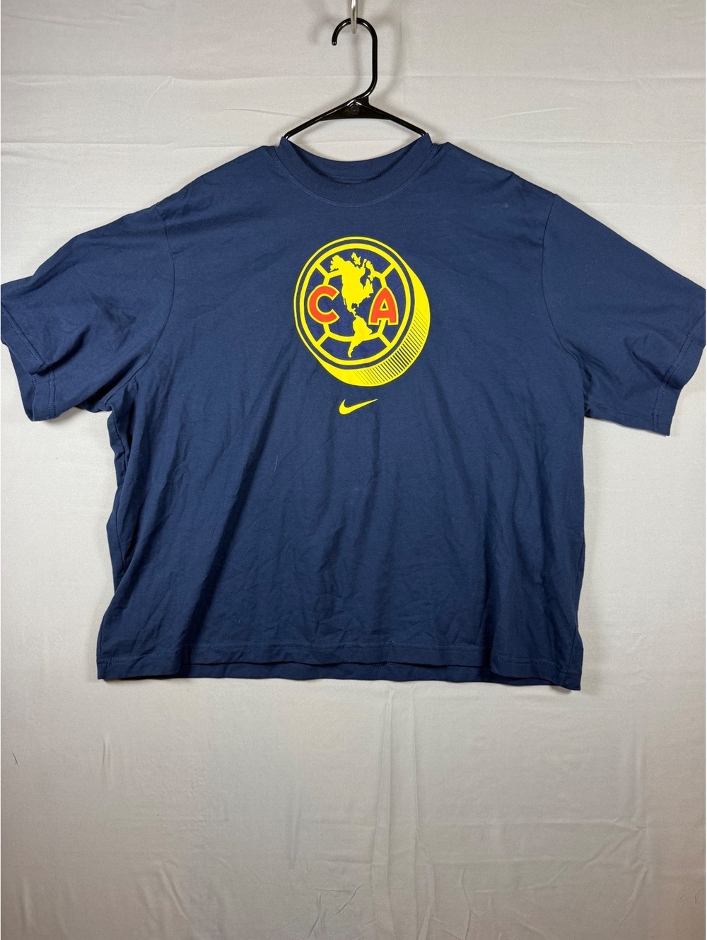 Nike The Nike Tee Club America Logo T-Shirt XL Loose Fit Navy Blue Cotton